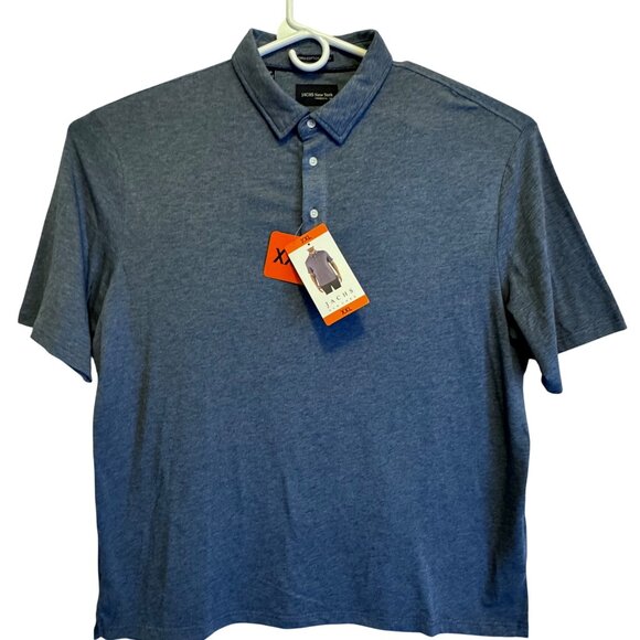 Mens Polo Shirt XXL Blue Jachs New York Pima Cotton Pull Over 2XL - Picture 1 of 9